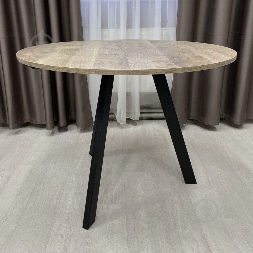 Стол обеденный Starwood Alen Fold 1000(1330)x1000x760мм дуб песочный/черный - фото 2 Стол обеденный Starwood Alen Fold 1000(1330)x1000x760мм дуб песочный/черный - фото 2