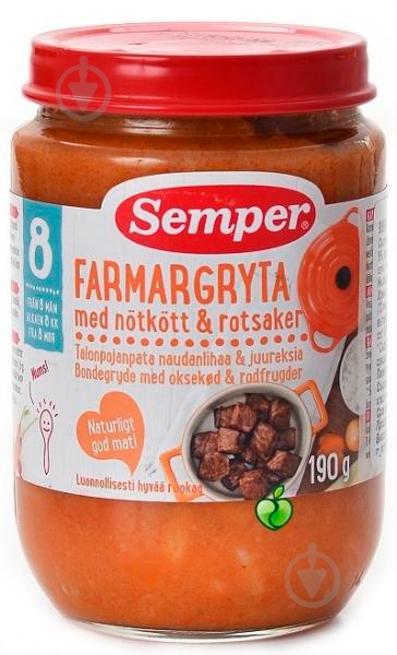 Пюре Semper Тушеная говядина с овощами и рисом - фото 1