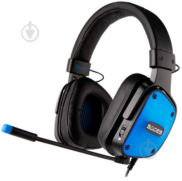 Гарнитура Sades SA-722 Dpower black/blue (sa722blj) - фото 1 Гарнитура Sades SA-722 Dpower black/blue (sa722blj) - фото 1