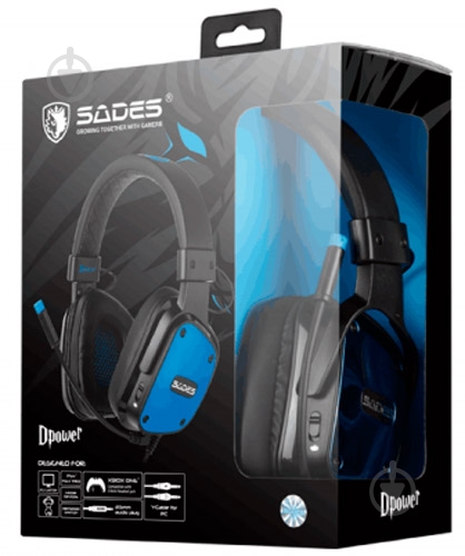 Гарнитура Sades SA-722 Dpower black/blue (sa722blj) - фото 5 Гарнитура Sades SA-722 Dpower black/blue (sa722blj) - фото 5