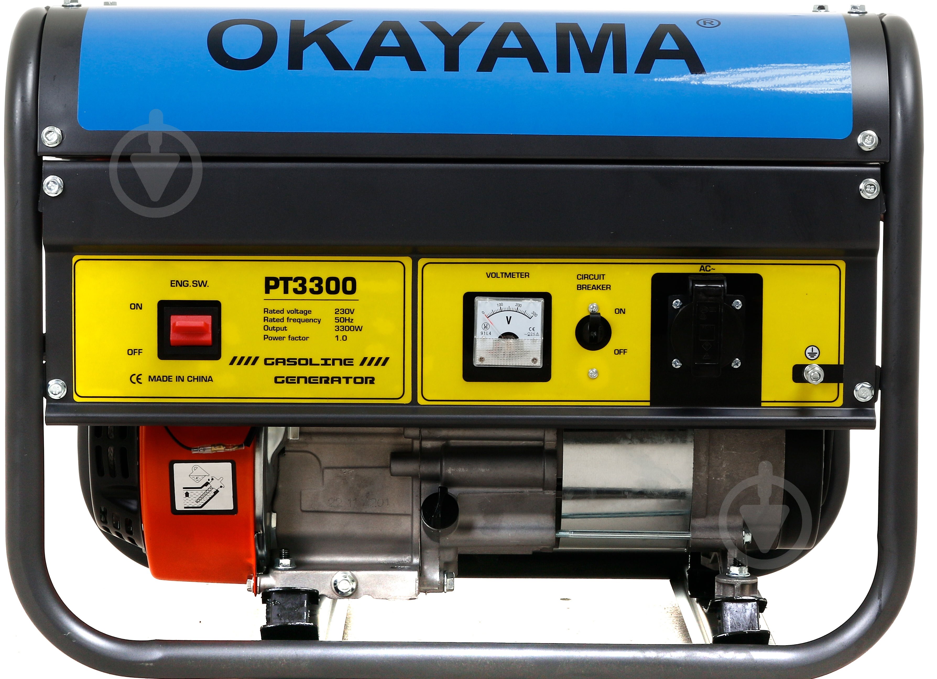 Генератор бензиновый OKAYAMA 2,5 кВт / 2,8 кВт 230 В PT-3300 - фото 1
