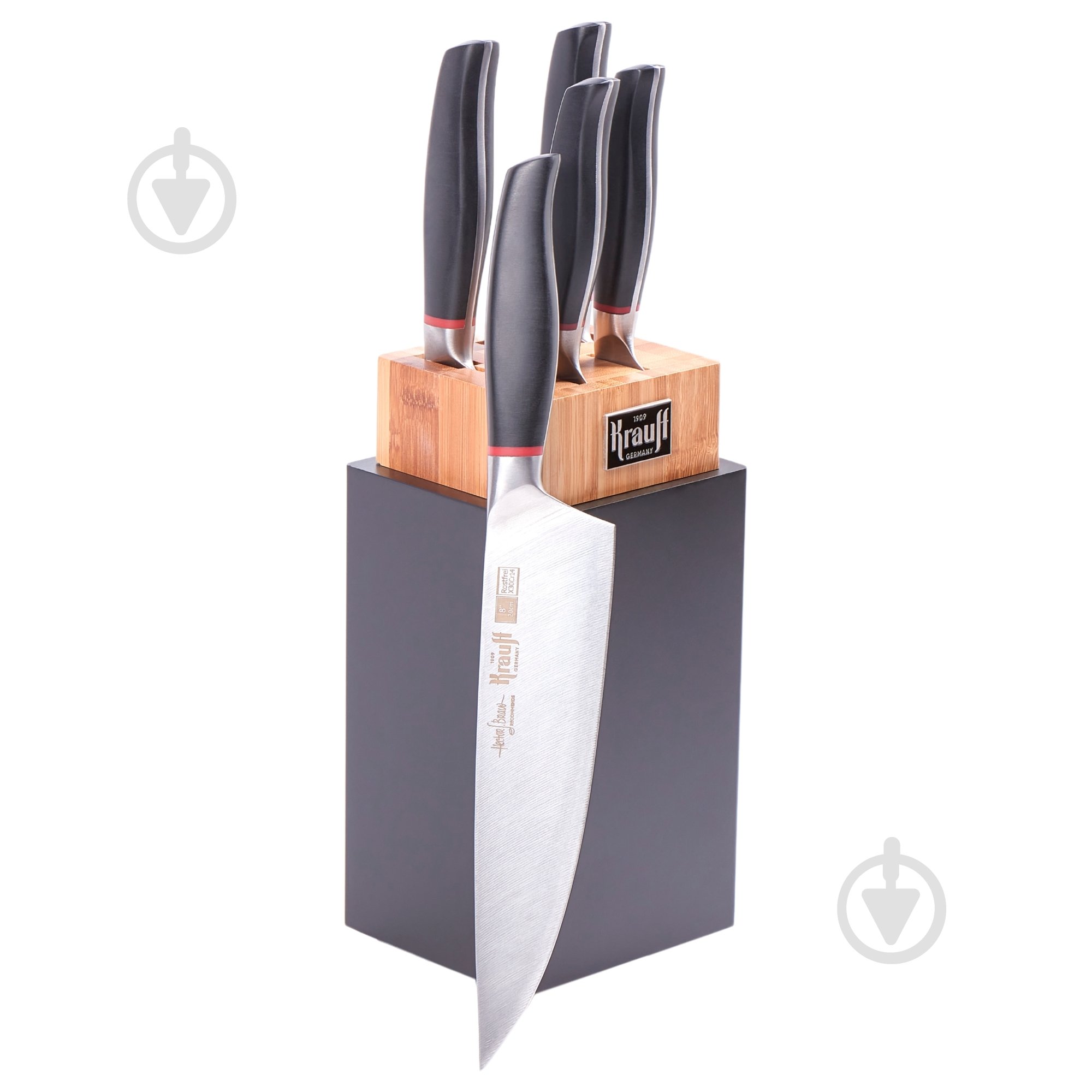 Набор ножей на подставке Krauff 5 предметов Prime Сhef 29-305-048 - фото 1 Набор ножей на подставке Krauff 5 предметов Prime Сhef 29-305-048 - фото 1