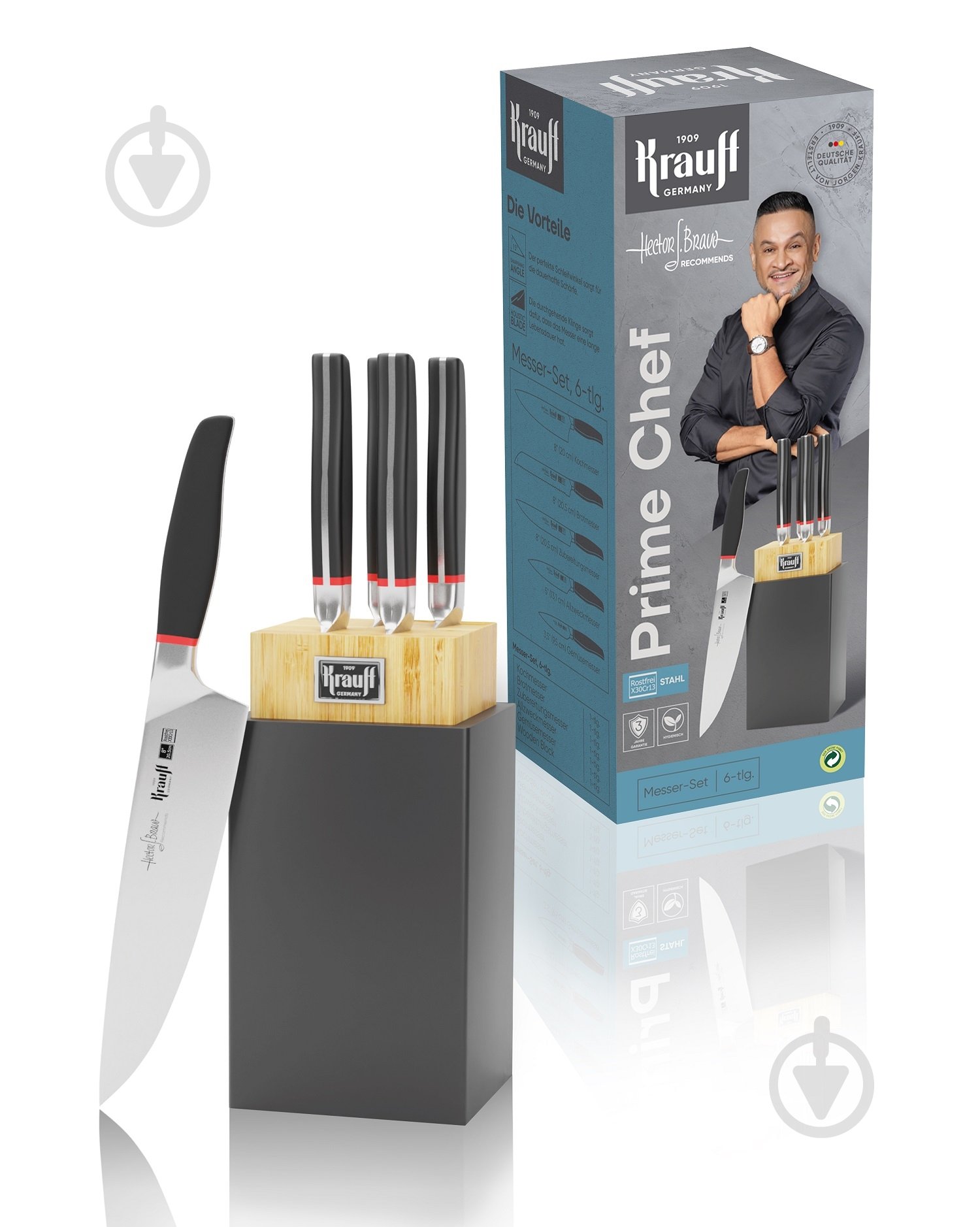 Набор ножей на подставке Krauff 5 предметов Prime Сhef 29-305-048 - фото 2 Набор ножей на подставке Krauff 5 предметов Prime Сhef 29-305-048 - фото 2