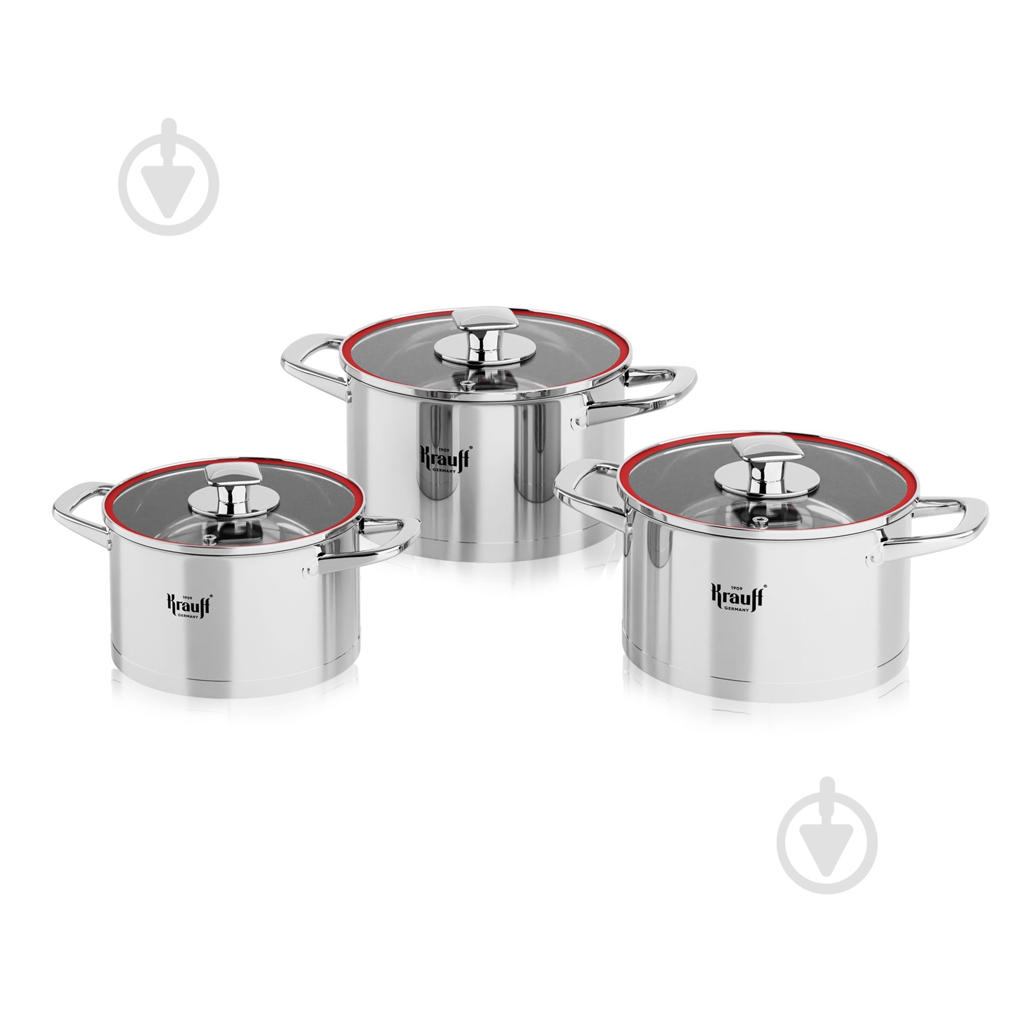 Набір каструль Krauff Prime Сhef 6 предметів 26-238-071 - фото 1 Набір каструль Krauff Prime Сhef 6 предметів 26-238-071 - фото 1