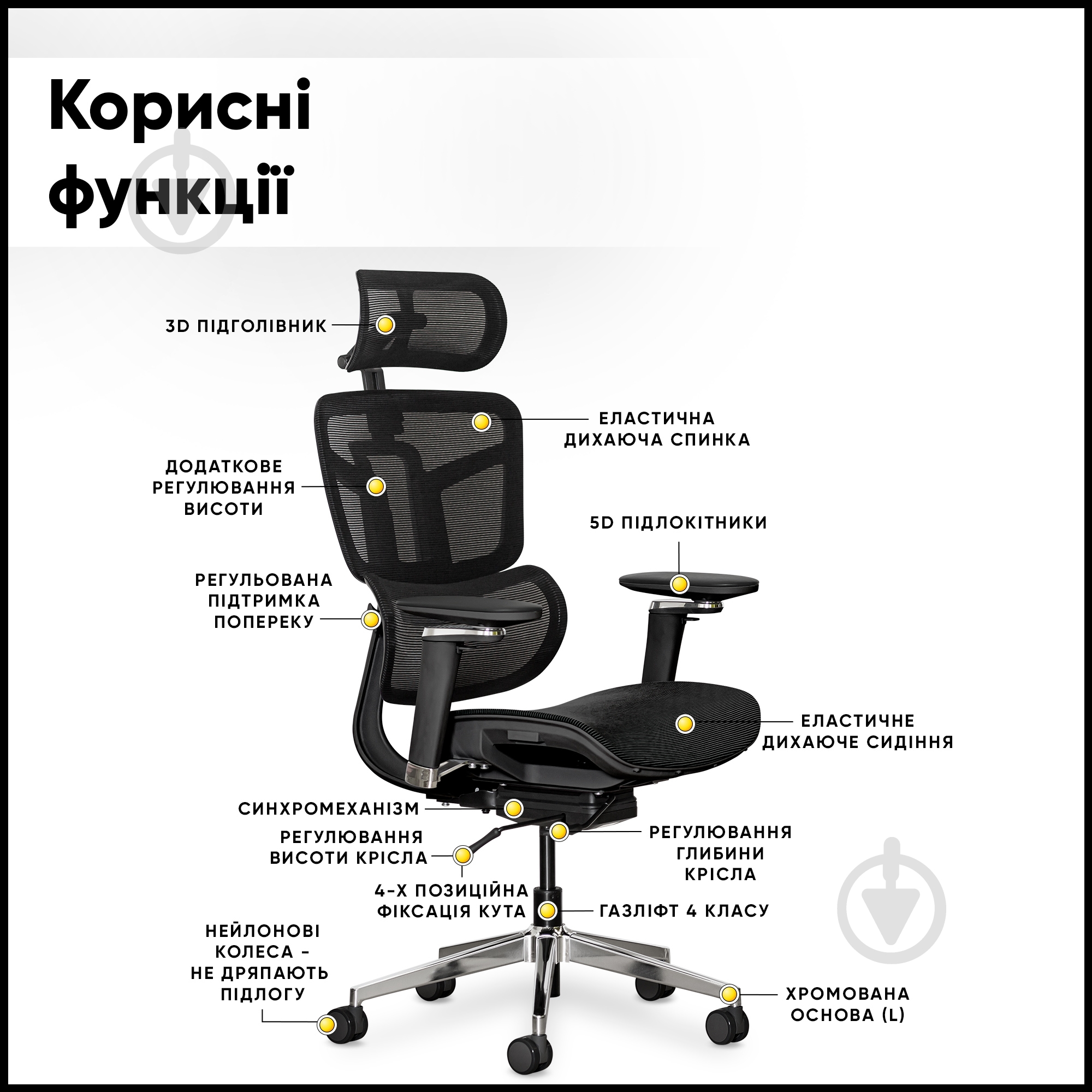 Кресло офисное Mealux S4 Air черный - фото 3
