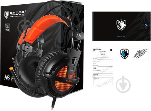 Гарнитура Sades A6 7.1 Virtual Surround black/orange (saa6bou) - фото 9