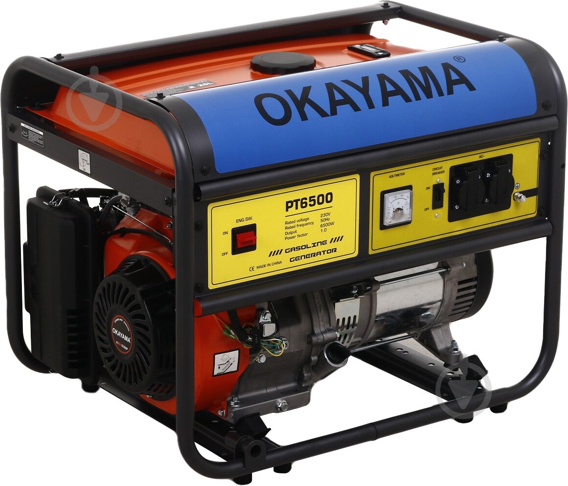 ᐉ Генератор бензиновый OKAYAMA 5 кВт / 5,5 кВт 230 В PT-6500