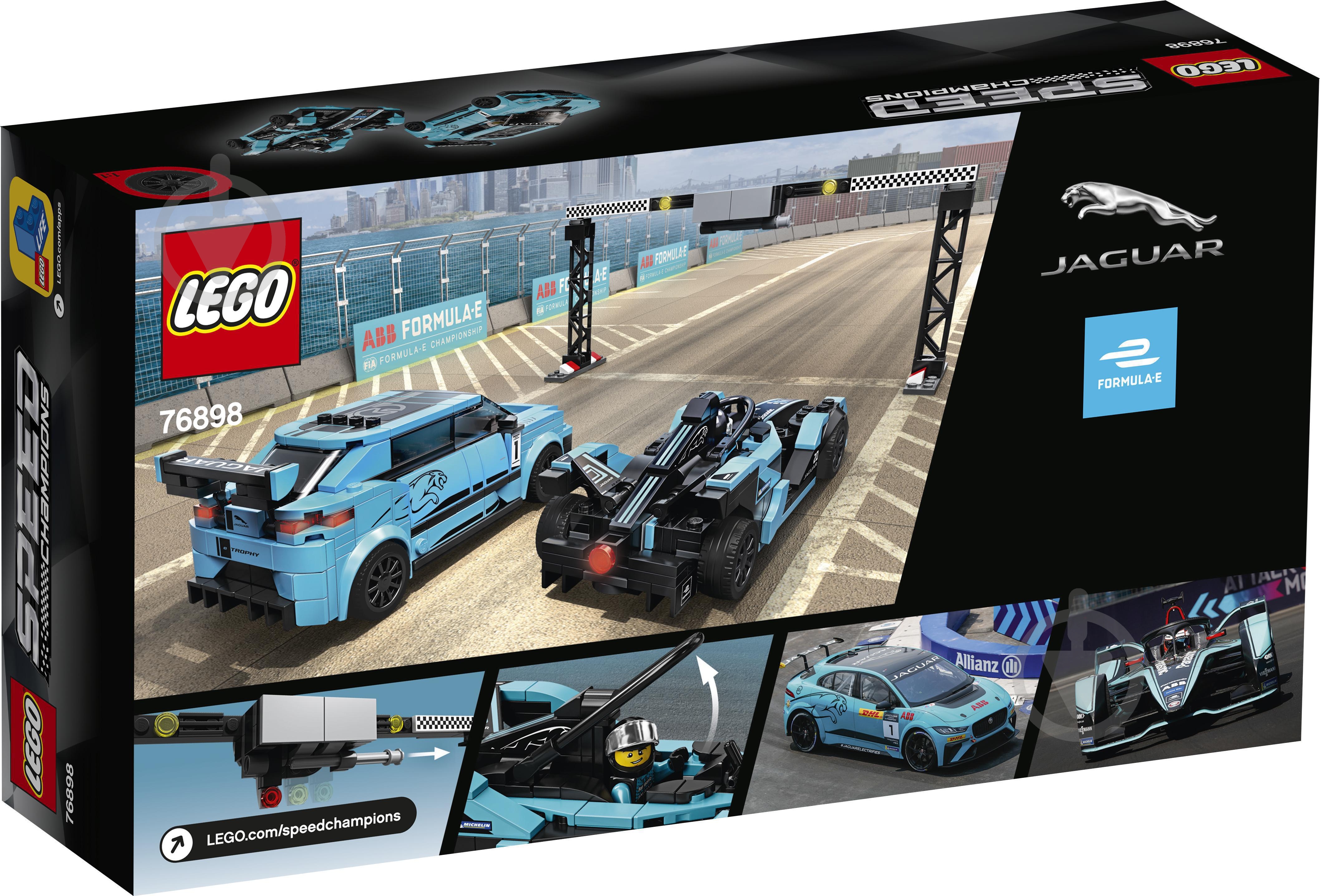 Конструктор LEGO Speed Champions Автомобили Formula E Panasonic Jaguar Racing GEN2 та Jaguar I-PACE eTROPHY 76898 - фото 16