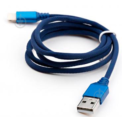 Дата-кабель Vinga USB 2.0 AM – Lightning 1 м синий (VCPDCLNB21B) blue - фото 1