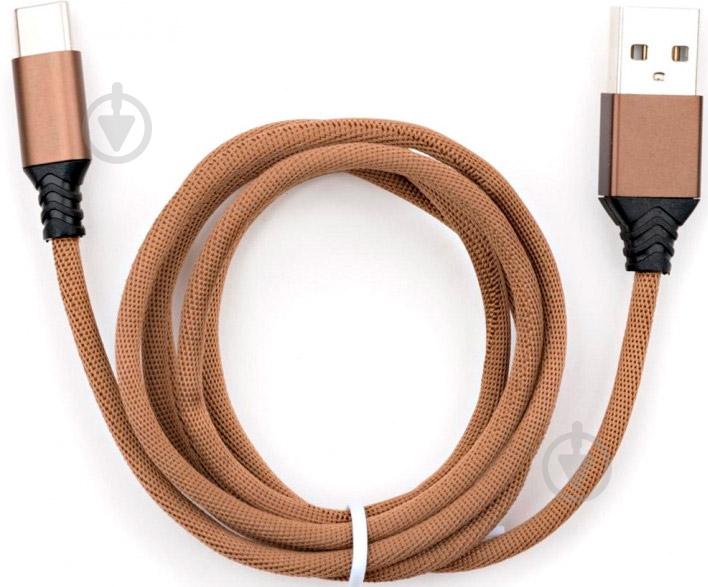 Дата-кабель Vinga USB 2.0 AM – Type-C 1 м коричневий (VCPDCTCNB21BR) brown - фото 1