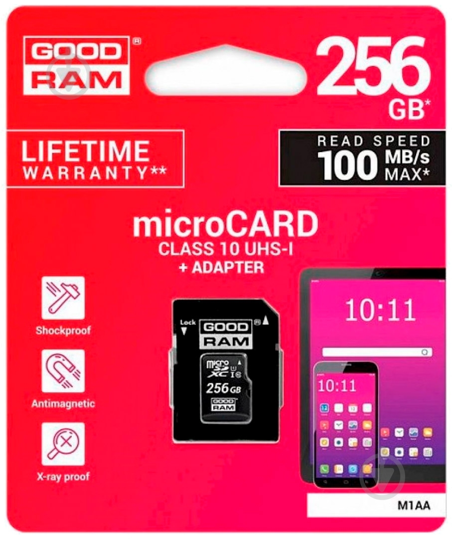 Карта памяти Goodram microSDXC 256 ГБ Class 10UHS-I (M1AA-2560R12) - фото 3