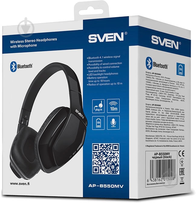 Bluetooth-гарнитура Sven AP-B550MV black (00850204) - фото 6