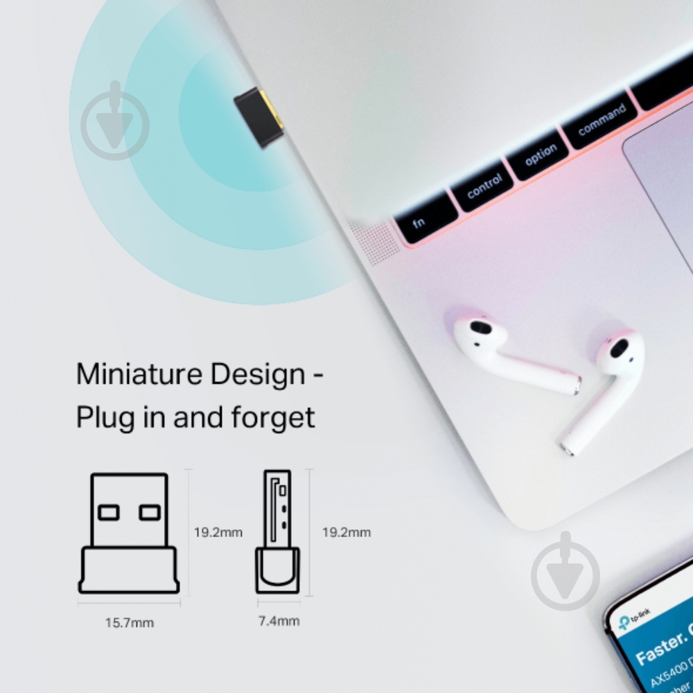 Беспроводной адаптер TP-Link Archer T2UB nano AC600 WiFi + Bluetooth 4.2 USB 2.0 nano - фото 4