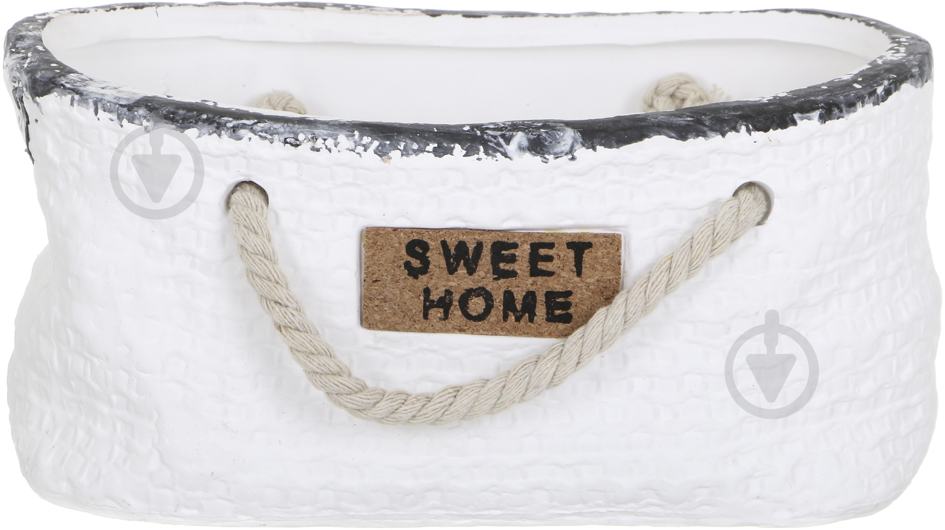 Кашпо Sweet home 22х13х10,5 см білий - фото 1