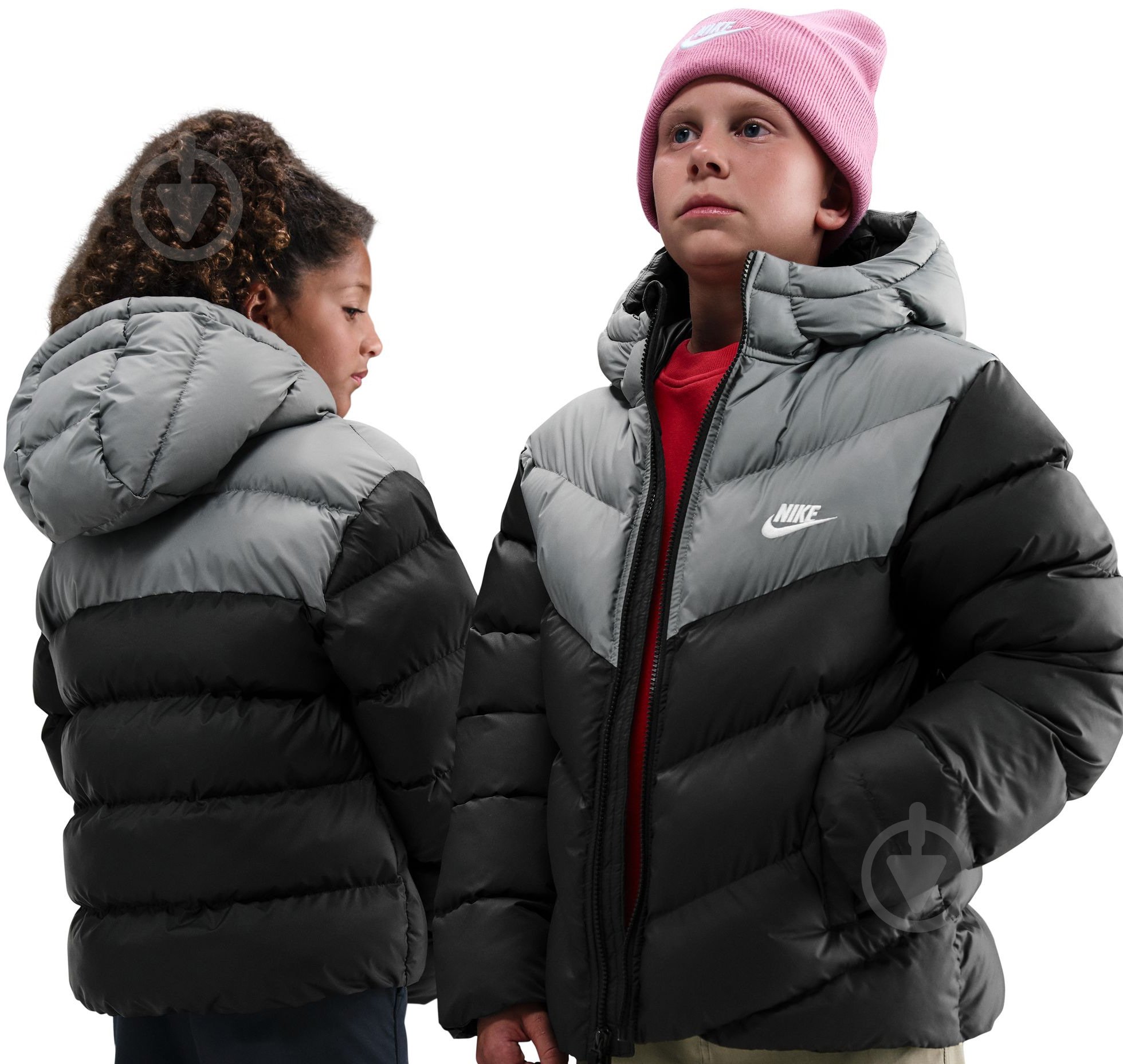 Пуховик детский зимний Nike K NSW TF ADP Puffer Colorblock IB6164-010 р.XL черный - фото 1