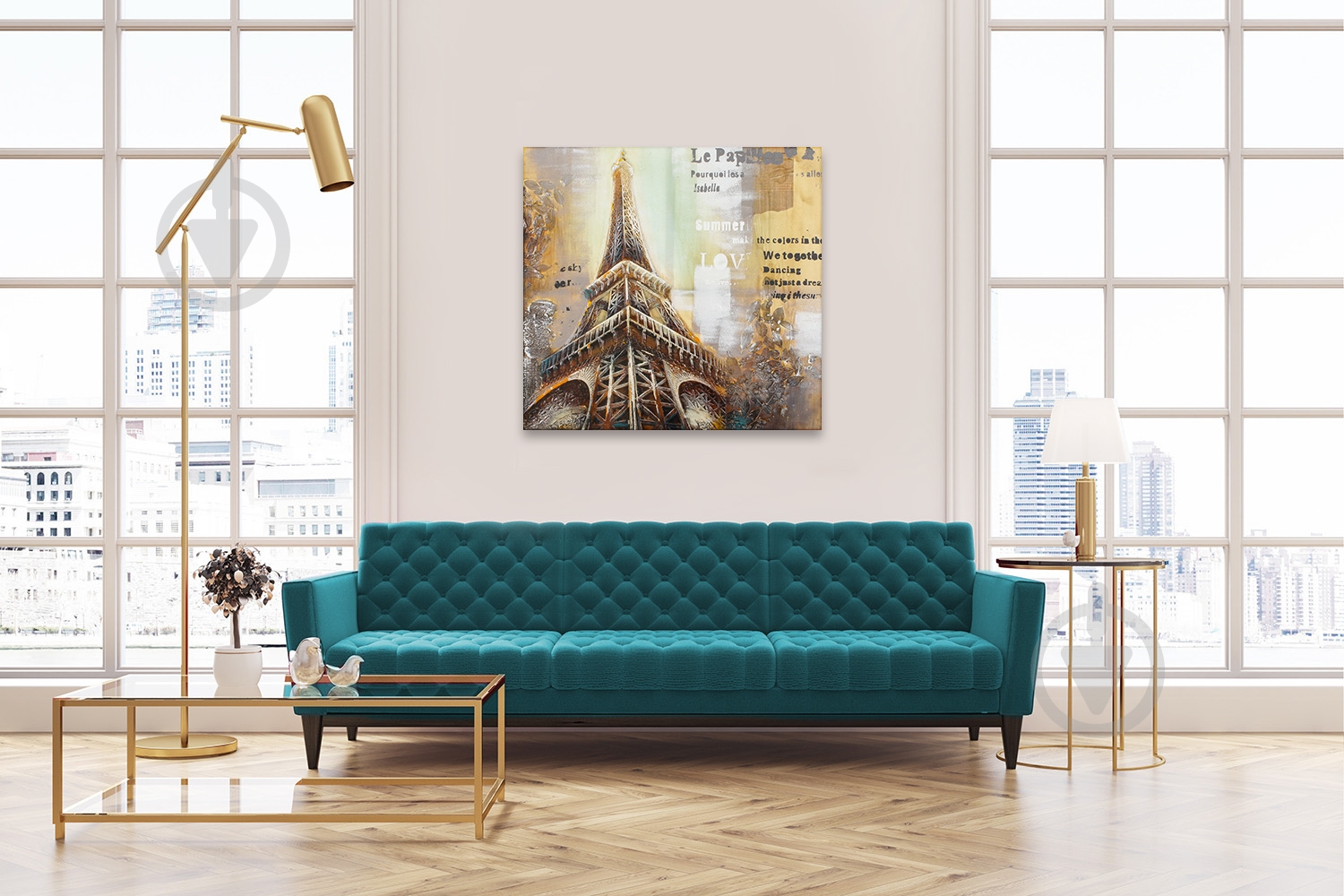 Картина 3D Ейфелева вежа 100x100 см - фото 2