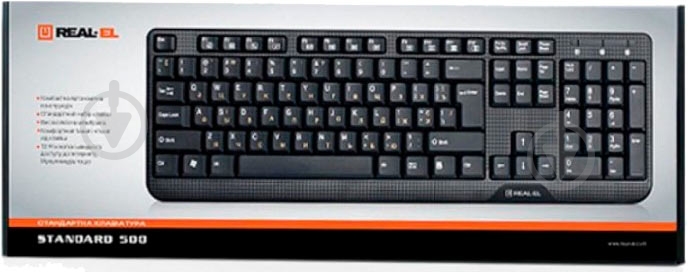 Клавиатура Real-el (500 Standard, PS/2, black) black - фото 2