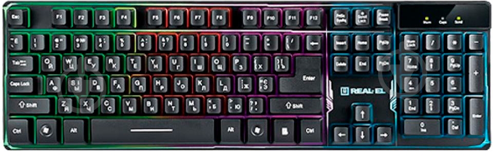 Клавиатура Real-el (8700 Gaming Backlit, black) black - фото 1