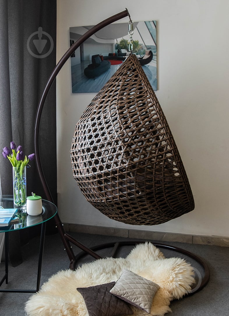 Крісло-кокон Indigo Колібрі 1200х730х1050 см коричневий - фото 8