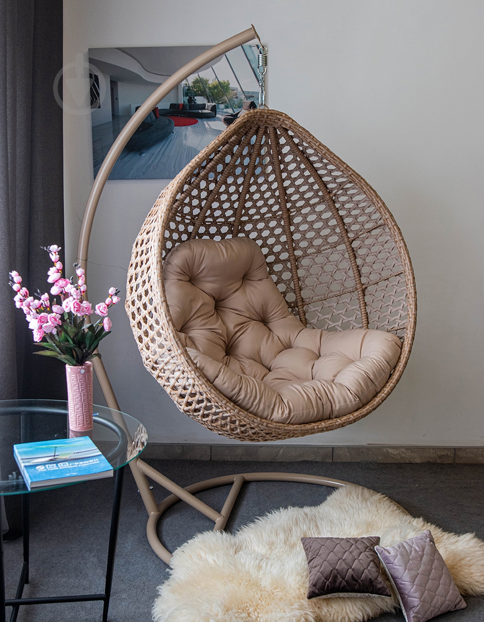 Качели Indigo Колибри 1200х730х1050 бежевый - фото 7