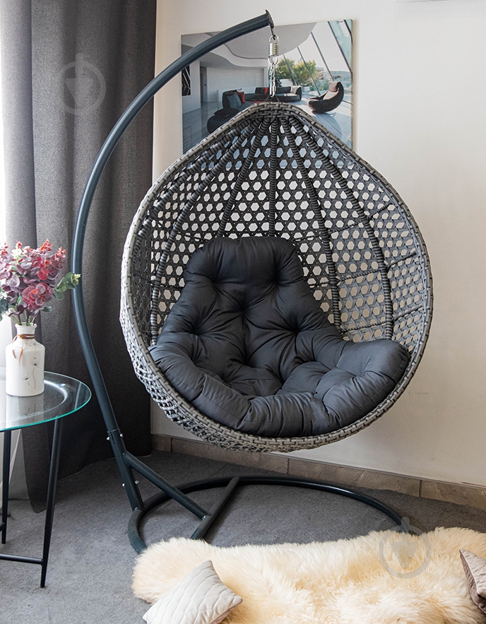 Крісло-кокон Indigo Колібрі 1200х730х1050 см сірий - фото 11