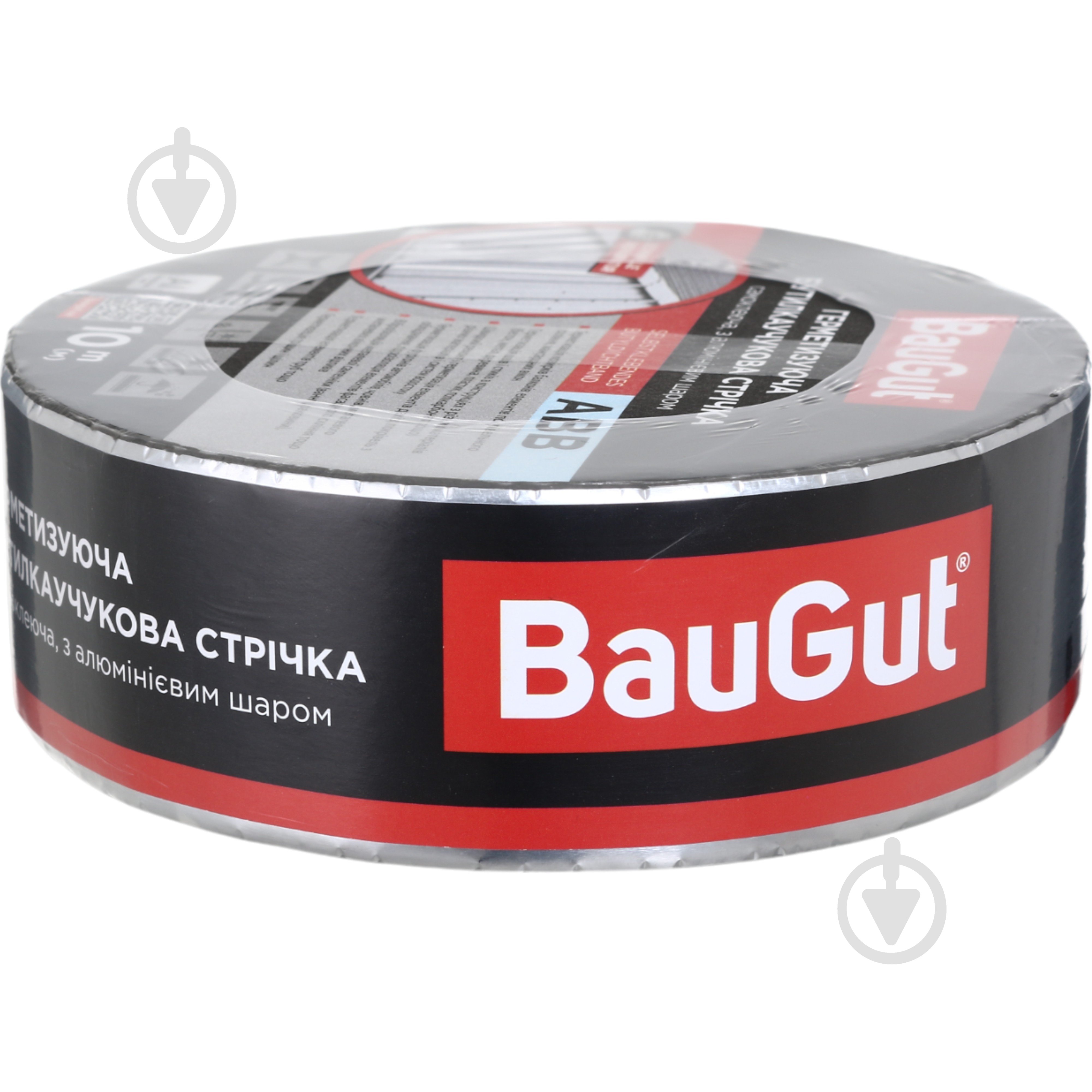Стрічка герметизуюча бутилкаучукова BauGut ABB 50 мм x 10 м алюмінієва - фото 1