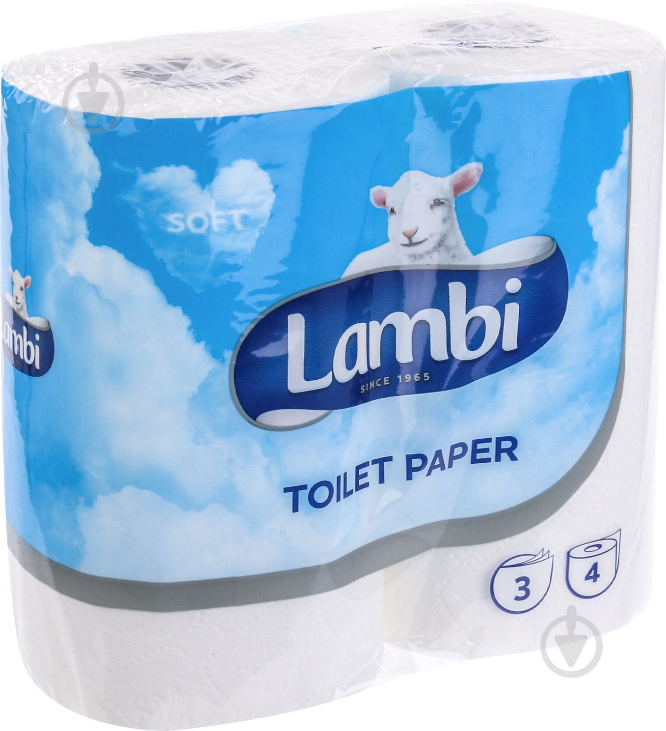 Туалетная бумага Lambi Soft трехслойная 4 шт. - фото 1