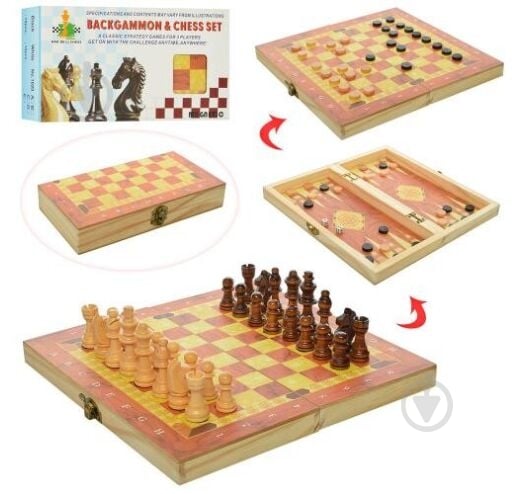 Игра настольная Шахматы 3 в 1 (шашки, нарды) 1680EC - фото 1
