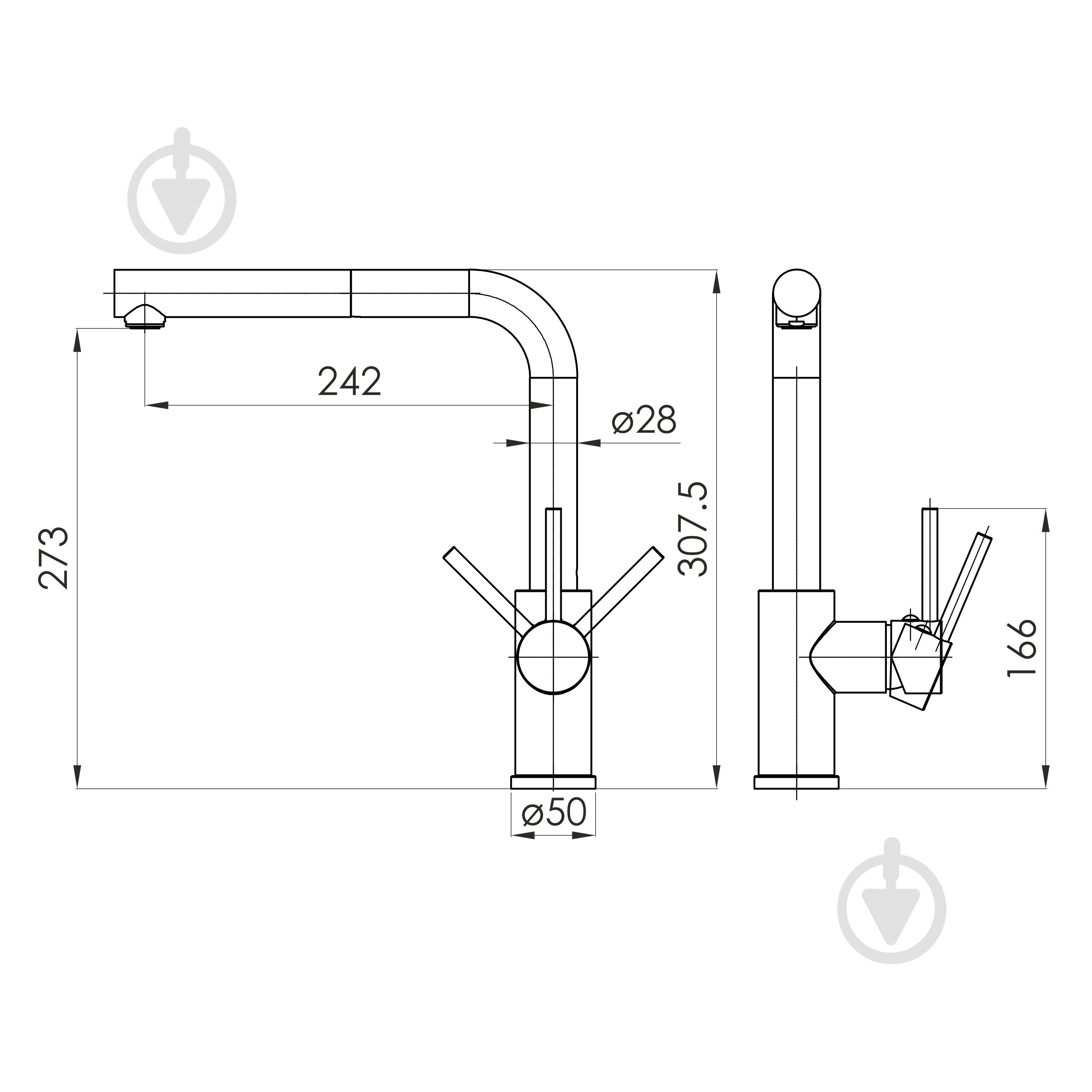 Змішувач для кухні Imprese ARGO-S f03409001DC, хром - фото 2