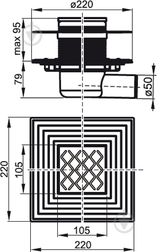 Душевой трап Ravak SN501 105x105/50 - фото 3 Душевой трап Ravak SN501 105x105/50 - фото 3