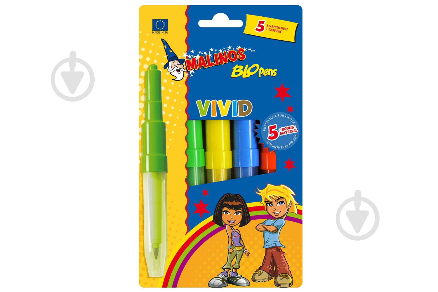 Фломастеры-аэрографы Malinos BLOpens Vivid 5 шт. - фото 1 Фломастеры-аэрографы Malinos BLOpens Vivid 5 шт. - фото 1