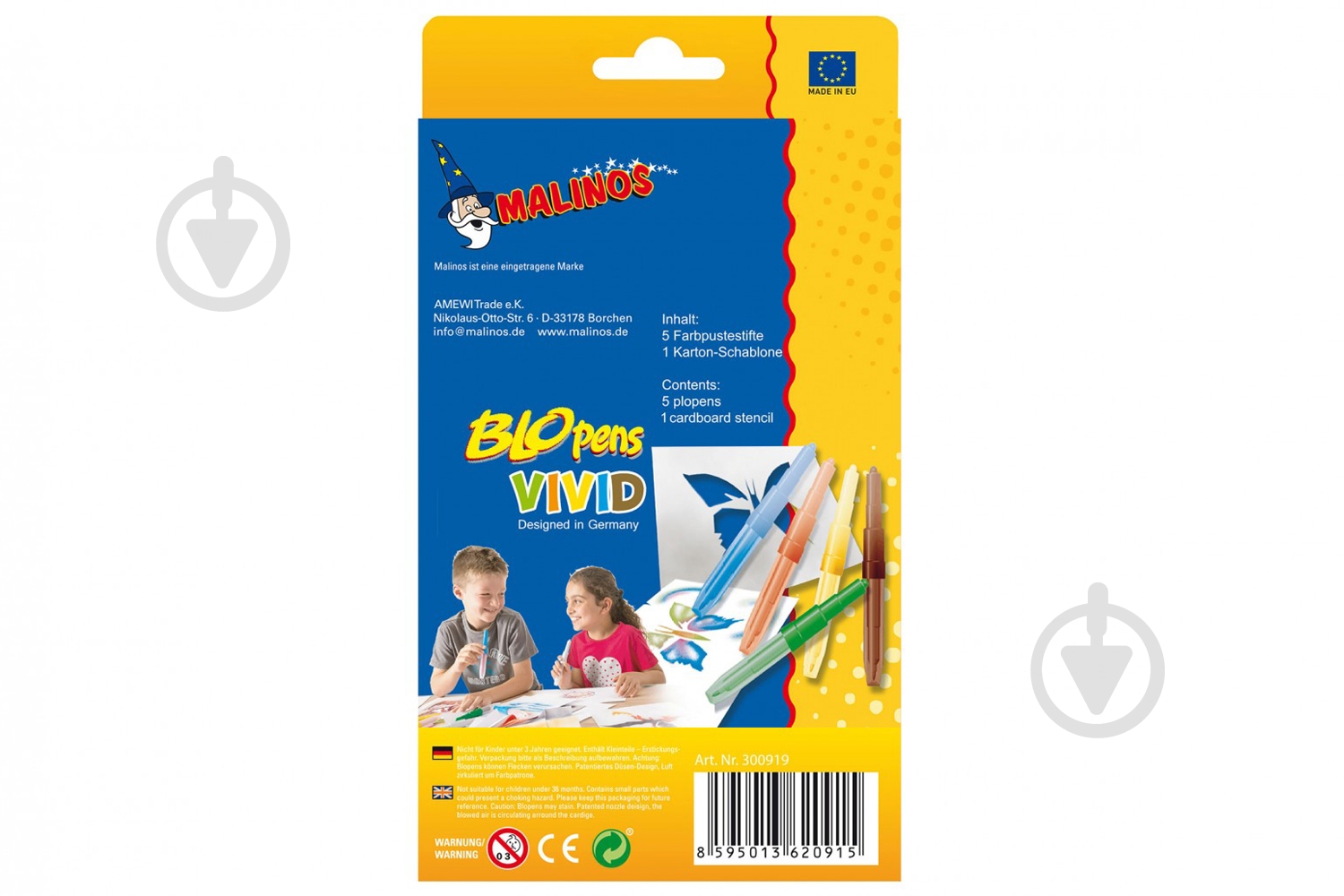 Фломастеры-аэрографы Malinos BLOpens Vivid 5 шт. - фото 2 Фломастеры-аэрографы Malinos BLOpens Vivid 5 шт. - фото 2