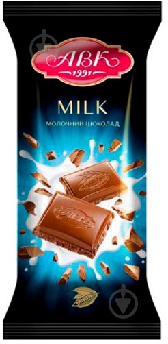 Шоколад АВК молочный 90 г (плитка) - фото 1 Шоколад АВК молочный 90 г (плитка) - фото 1