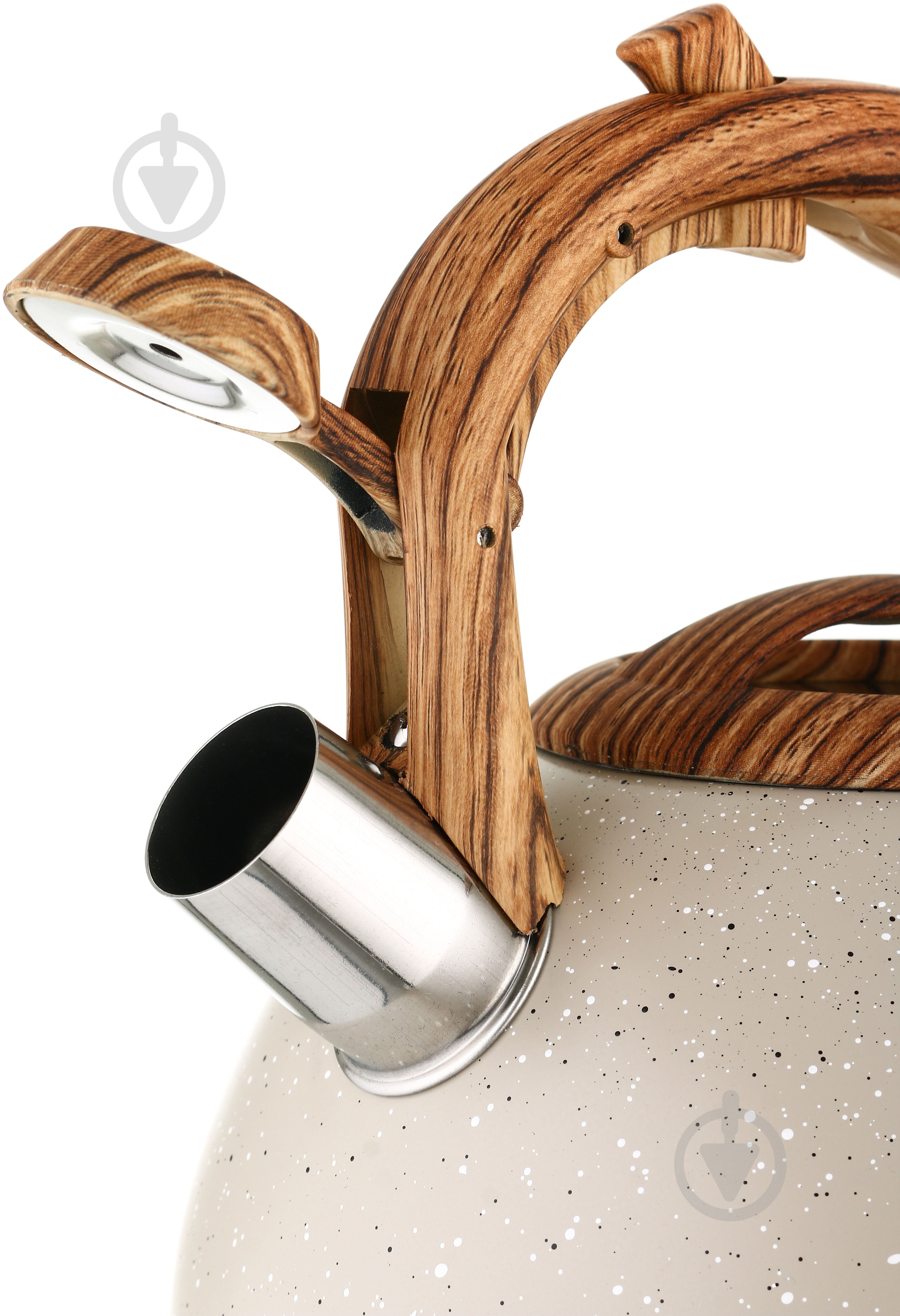 Чайник Empire со свистком белый гранит с ручкой под дерево 3 л - фото 5 Чайник Empire со свистком белый гранит с ручкой под дерево 3 л - фото 5