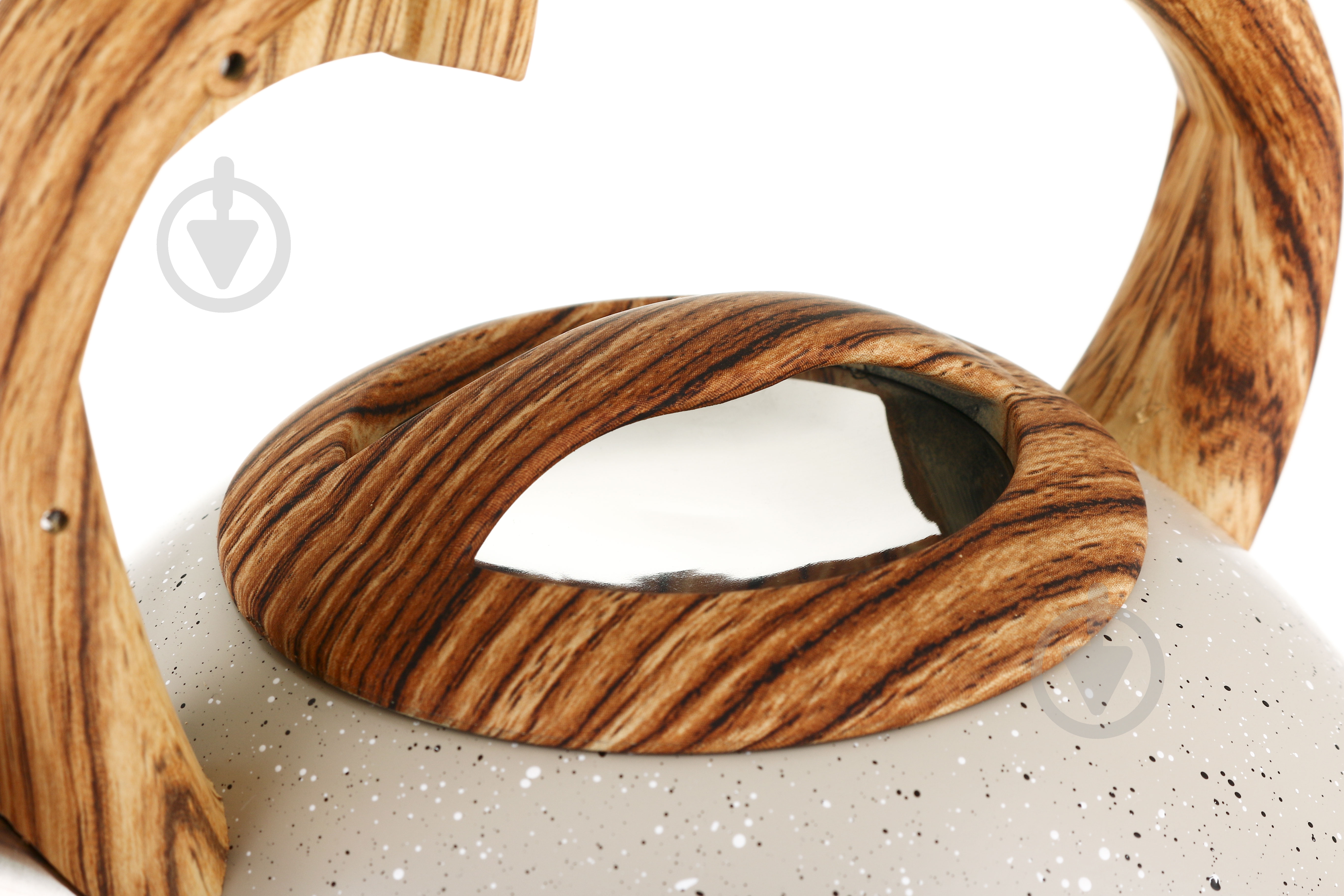 Чайник Empire со свистком белый гранит с ручкой под дерево 3 л - фото 6 Чайник Empire со свистком белый гранит с ручкой под дерево 3 л - фото 6