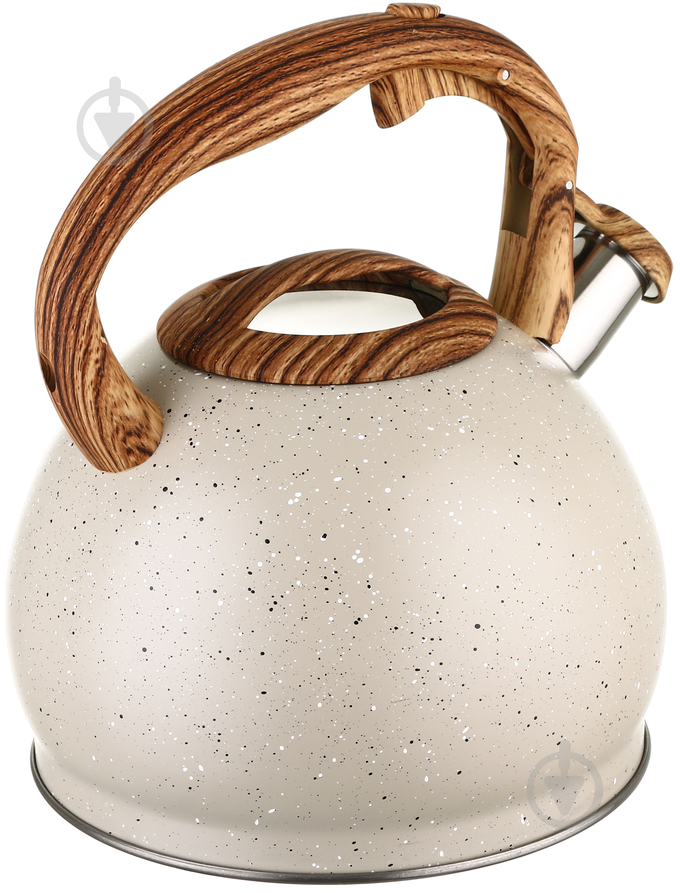 Чайник Empire со свистком белый гранит с ручкой под дерево 3 л - фото 4 Чайник Empire со свистком белый гранит с ручкой под дерево 3 л - фото 4