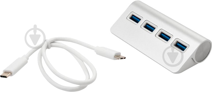 Концентратор Vinga Type-C to 4*USB3.0 aluminium - фото 1