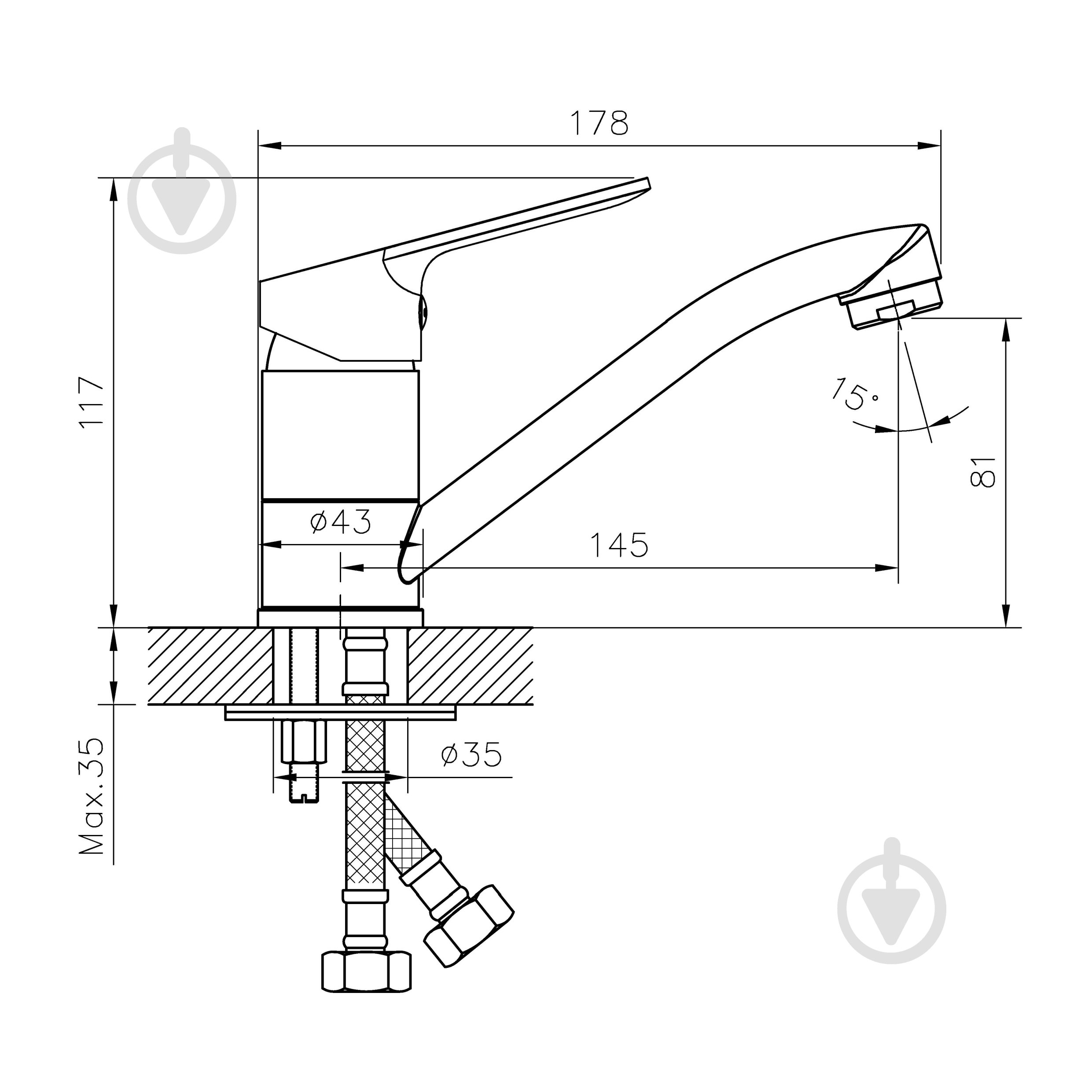 Змішувач для умивальника Imprese RUBIN f03509901CC, хром, 35 мм - фото 2 Змішувач для умивальника Imprese RUBIN f03509901CC, хром, 35 мм - фото 2