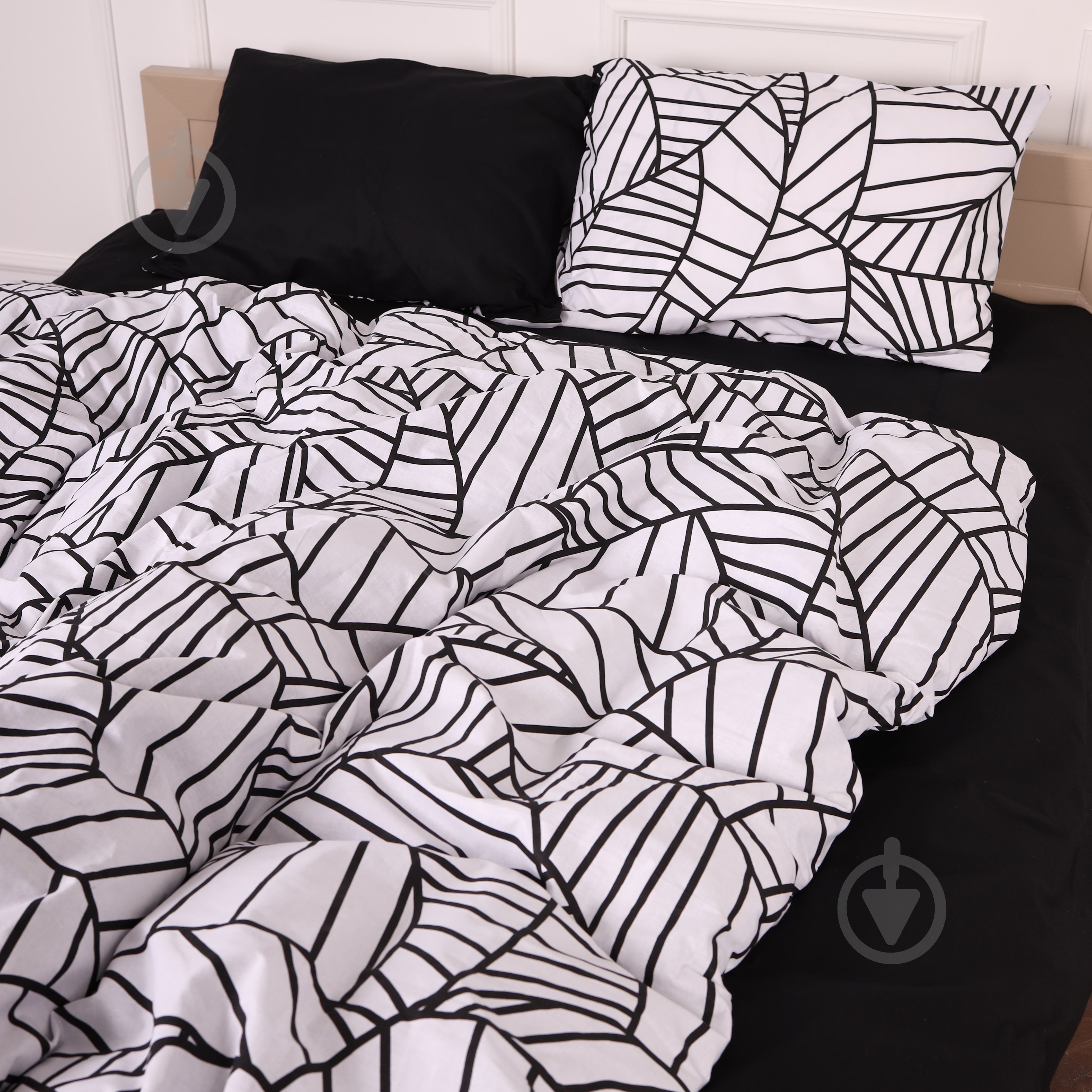 Пододеяльник Бязь 17-4846 Flavio 143x210 см черный с белым MirSon - фото 1 Пододеяльник Бязь 17-4846 Flavio 143x210 см черный с белым MirSon - фото 1