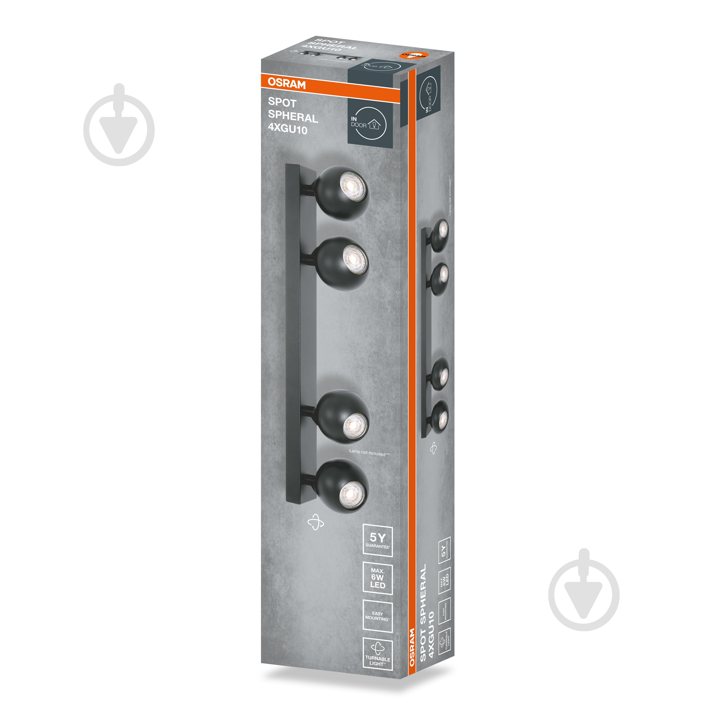 Спот Osram Spheral 4xGU10 чорний - фото 2 Спот Osram Spheral 4xGU10 чорний - фото 2