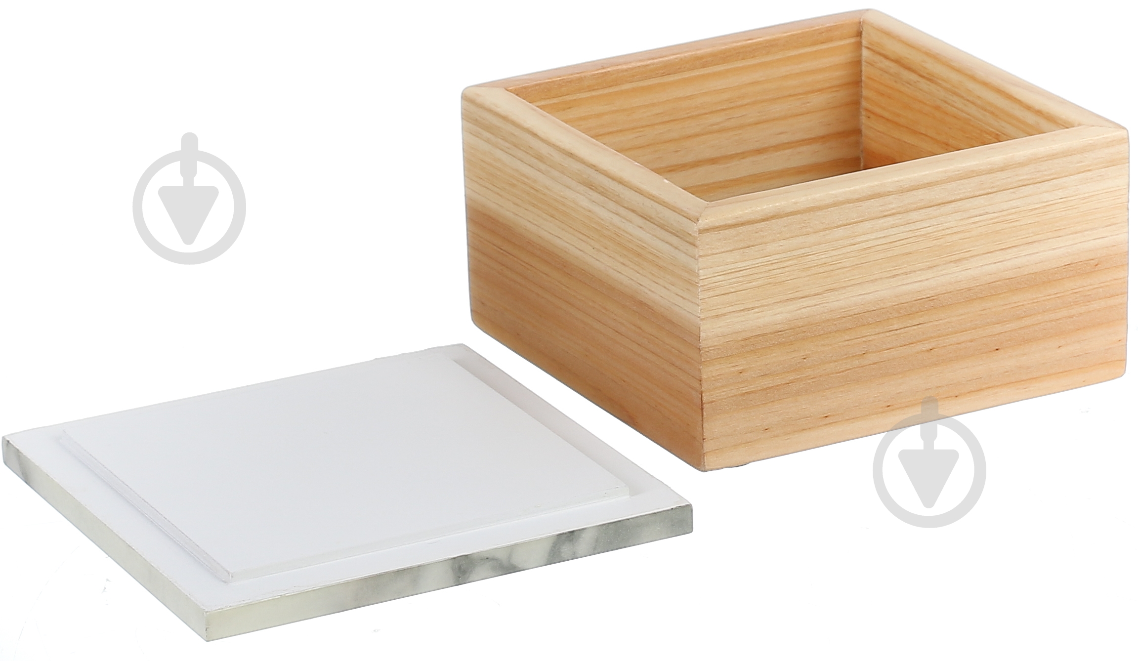 Сундучок Мрамор 14х14х8,5 см серый - фото 3