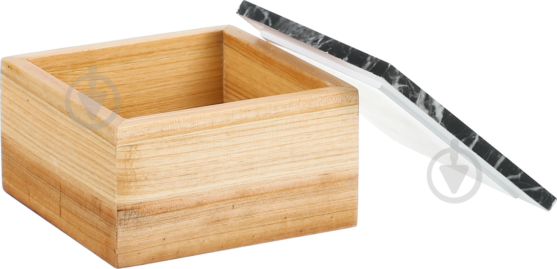 Сундучок Мрамор 14х14х8,5 см черный - фото 2