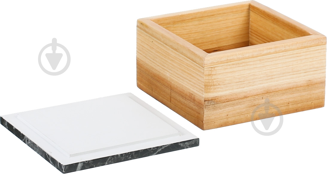 Сундучок Мрамор 14х14х8,5 см черный - фото 3