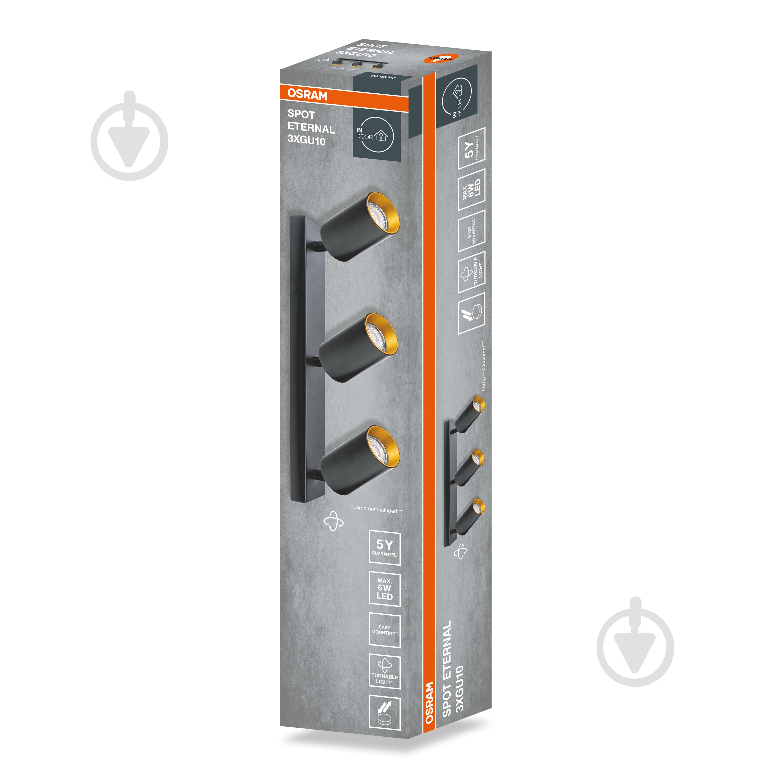 Спот Osram Eternal 3xGU10 черный с золотым - фото 2