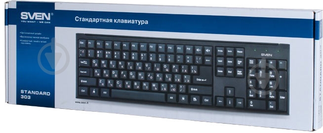 Клавиатура Sven Standard 303 USB (00600154) black - фото 4