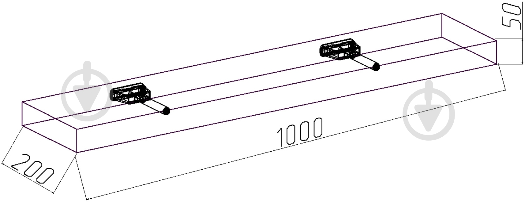 Полка Inteo 1000x венге - фото 6