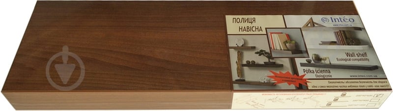 Полка Inteo для книг Орех Аида Табак 600x600x50 мм орех - фото 1