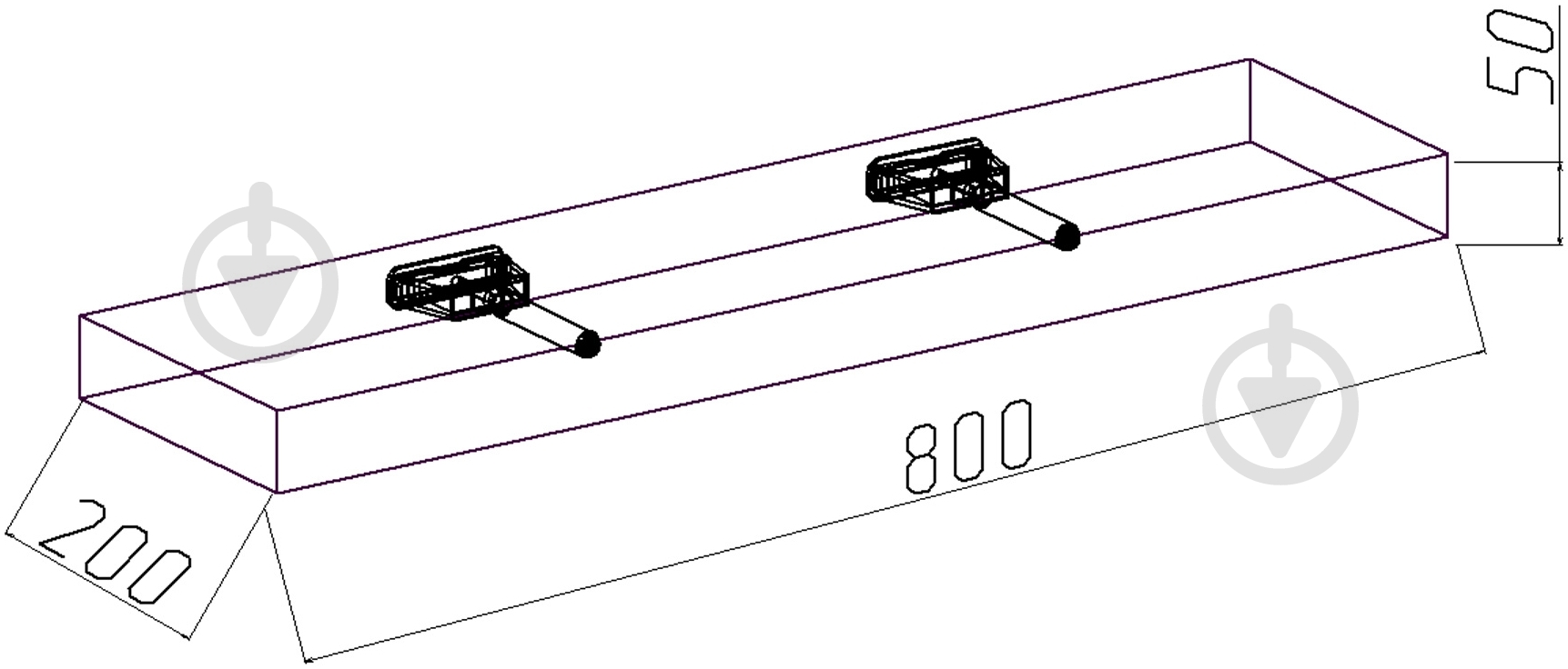Полка Inteo дизайнерская Орех Аида Табак 800x800x50 мм орех - фото 4