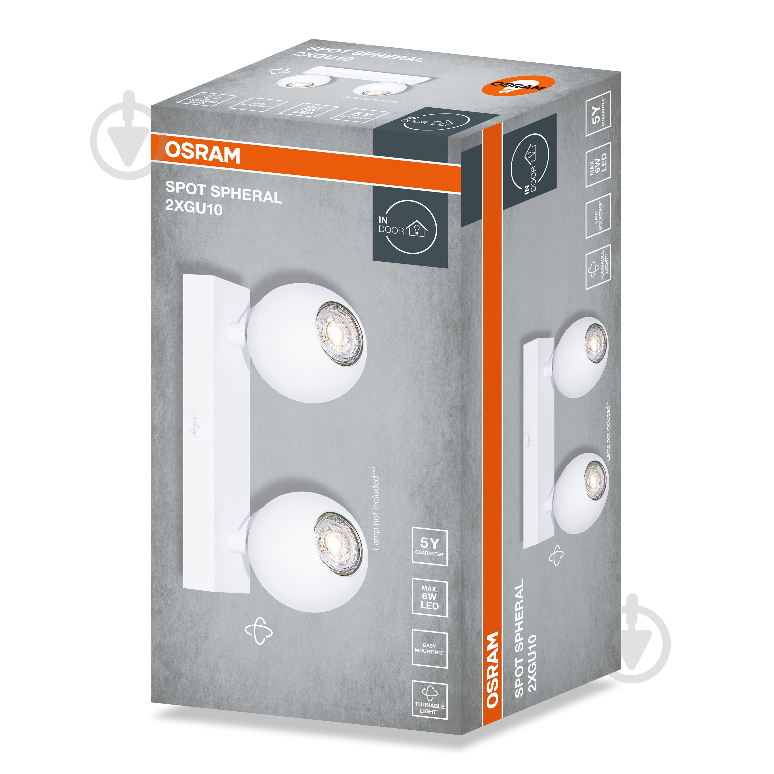 Спот Osram Spheral 2xGU10 белый - фото 2
