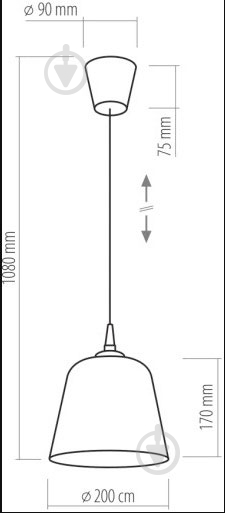 Подвес TK Lighting Dong 1x60 Вт E27 черный 2180 - фото 2
